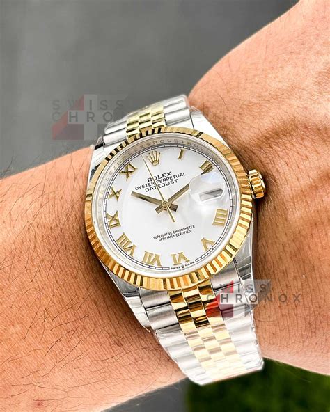 mens rolex datejust 36mm two tone|rolex datejust 36 white gold.